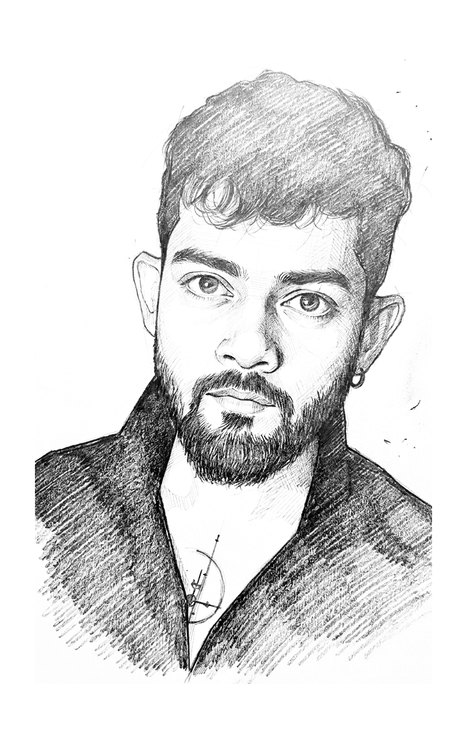 Aritra Guin, principal architect at AG Architects, Bengaluru — graphite portrait study