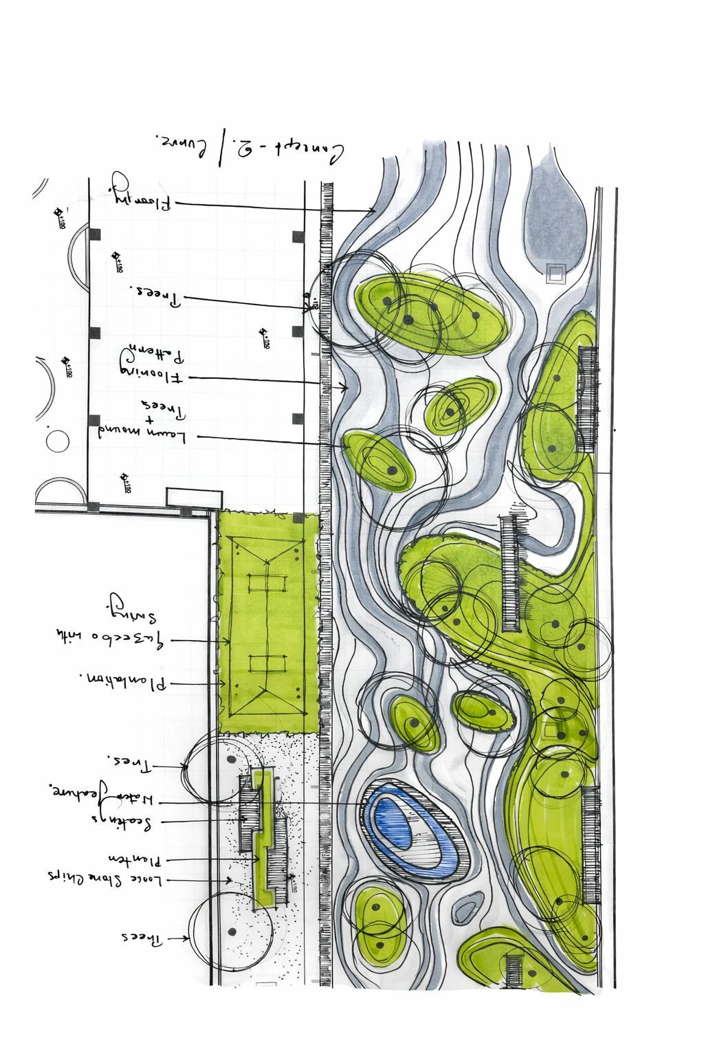 Hand-coloured landscape master plan — landscape architect in Mysuru, Karnataka